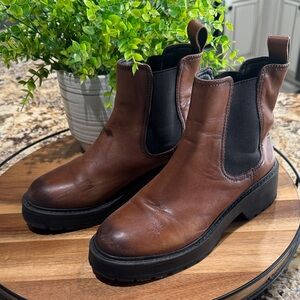 Steve Madden Brown Leather Ankle Booties